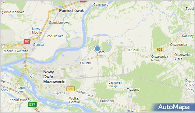 mapa Janówek Pierwszy, Janówek Pierwszy na mapie Targeo